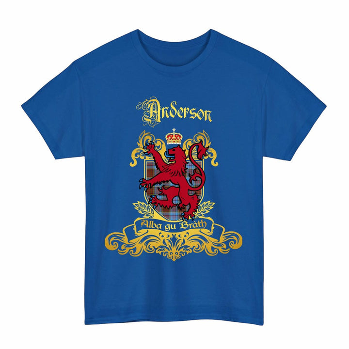 Scottish Anderson Clan Tartan Lion Rampant of Scotland T-Shirt Tartan Plaid Royal Color