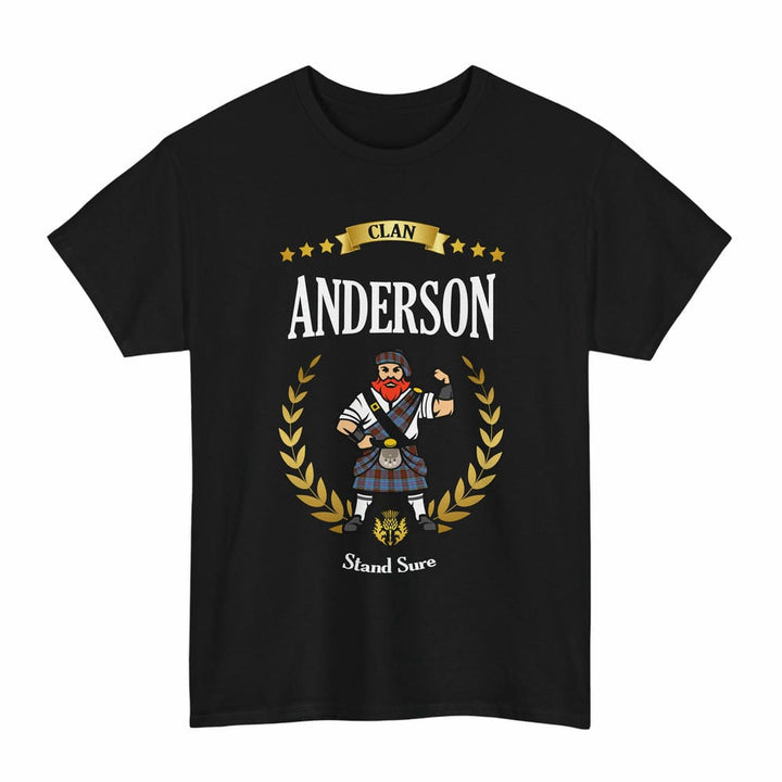 Scottish Anderson Clan Tartan T-Shirt - Motto Scotsman Tartan Plaid Black Color