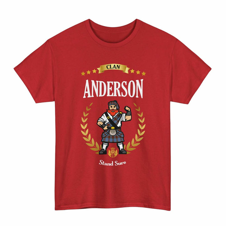 Scottish Anderson Clan Tartan T-Shirt - Motto Scotsman Tartan Plaid Red Color