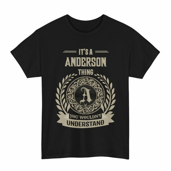 Scottish Anderson Clan Tartan T-Shirt - Vintage Family Name Tartan Plaid Black Color