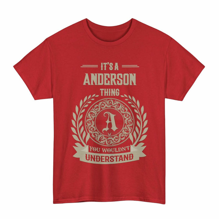 Scottish Anderson Clan Tartan T-Shirt - Vintage Family Name Tartan Plaid Red Color