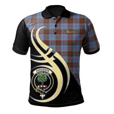 Scottish Anderson Modern Clan Crest Tartan Polo Shirt Believe in Me Front Side Tartan Plaid