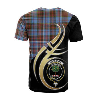 Scottish Anderson Modern Clan Crest Tartan T-Shirt Believe in Me Back Side Tartan Plaid