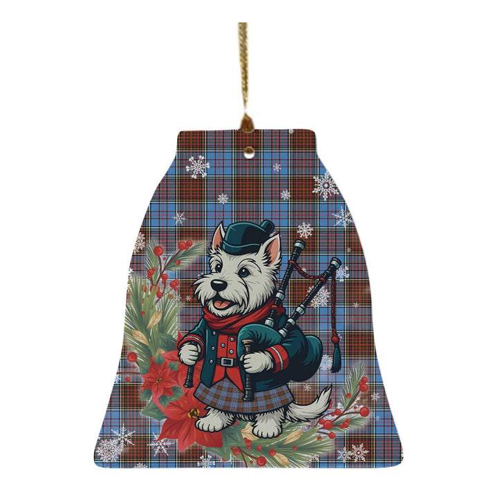 Scottish Anderson Modern Clan Tartan Ceramic Ornament Cute Scottish Terrier Dog Bell Style Tartan Plaid