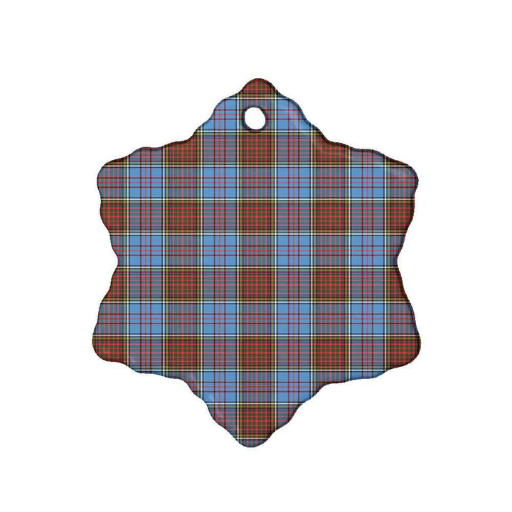 Scottish Anderson Modern Clan Tartan Ceramic Ornament Snow Flake Shape Tartan Plaid