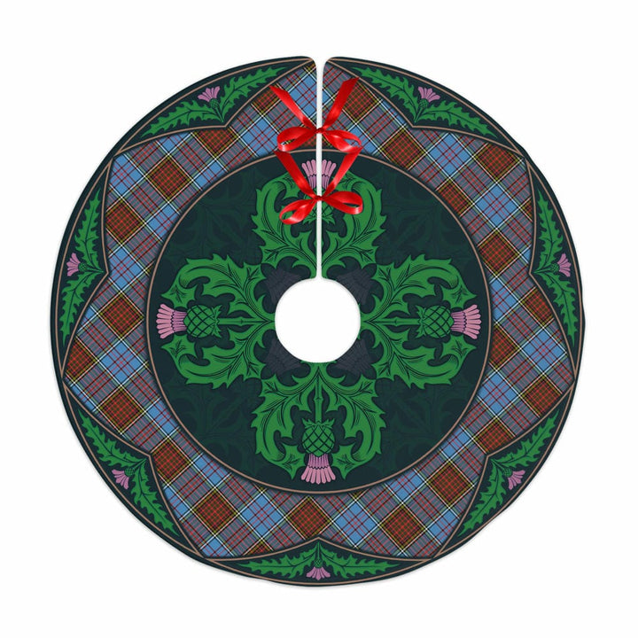 Scottish Anderson Modern Clan Tartan Christmas Tree Skirt Old Scottish Thistle Flower No Tassels Tartan Plaid 1