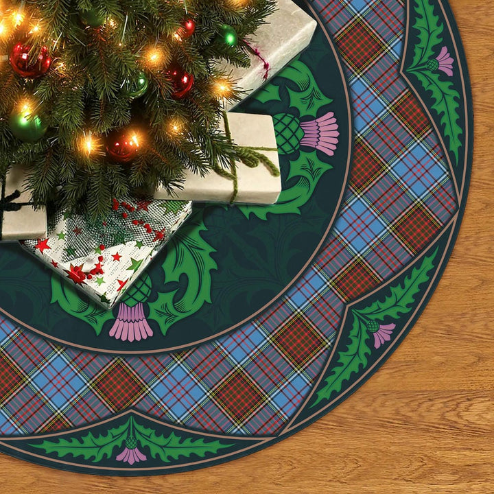 Scottish Anderson Modern Clan Tartan Christmas Tree Skirt Old Scottish Thistle Flower No Tassels Tartan Plaid 2