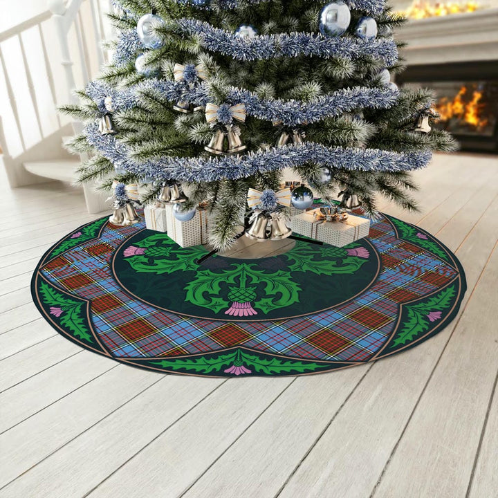 Scottish Anderson Modern Clan Tartan Christmas Tree Skirt Old Scottish Thistle Flower No Tassels Tartan Plaid 3