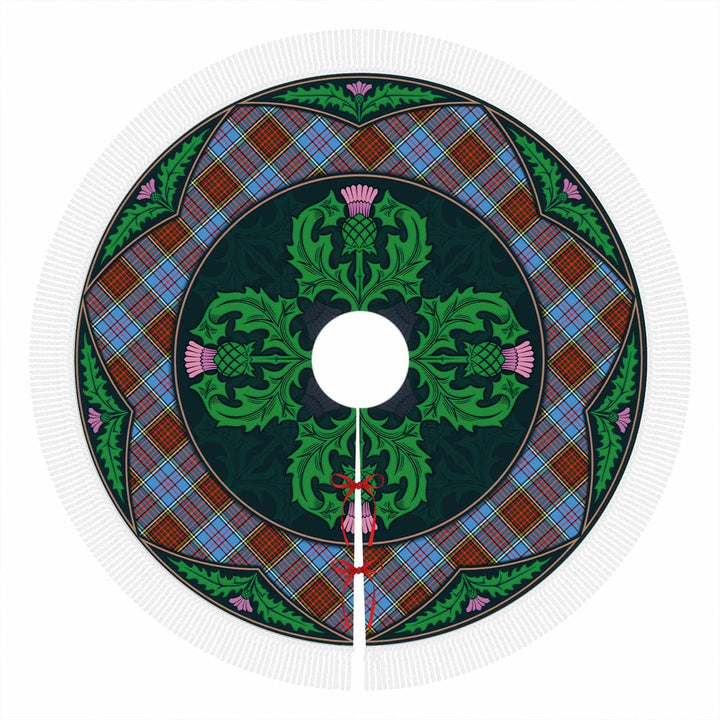 Scottish Anderson Modern Clan Tartan Christmas Tree Skirt Old Scottish Thistle Flower Tassels Tartan Plaid 1