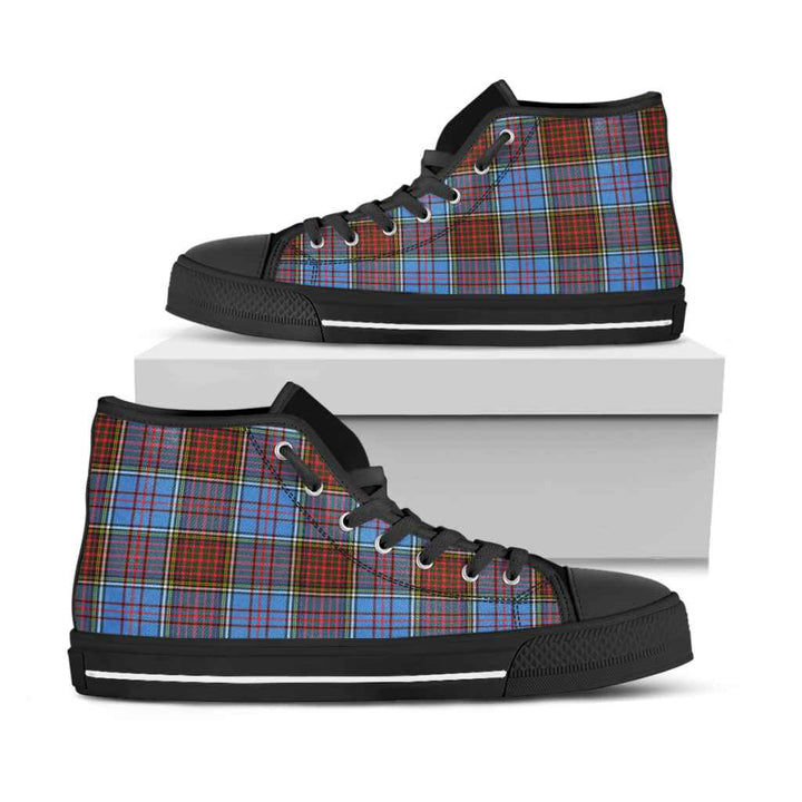 Scottish Anderson Modern Clan Tartan High Top Shoes Black Sole Tartan Plaid