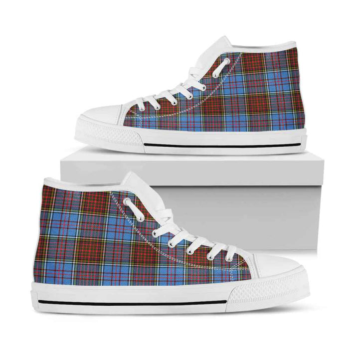 Scottish Anderson Modern Clan Tartan High Top Shoes White Sole Tartan Plaid