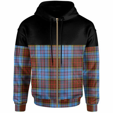 Scottish Anderson Modern Clan Tartan Hoodie - Horizontal Style Zip Tartan Plaid
