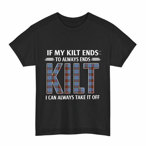 Scottish Anderson Modern Clan Tartan Kilt Pride T-Shirt Tartan Plaid Black Color