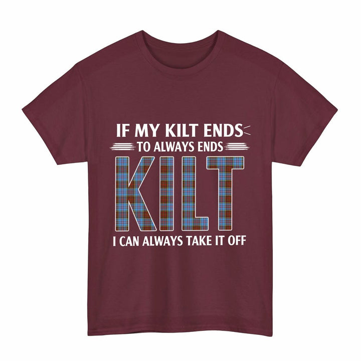 Scottish Anderson Modern Clan Tartan Kilt Pride T-Shirt Tartan Plaid Maroon Color