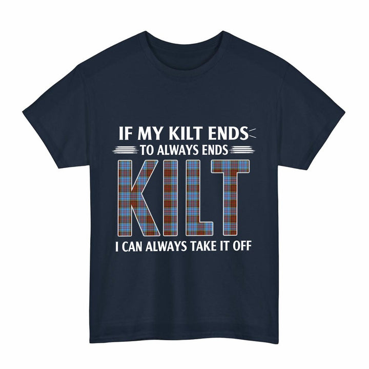 Scottish Anderson Modern Clan Tartan Kilt Pride T-Shirt Tartan Plaid Navy Color