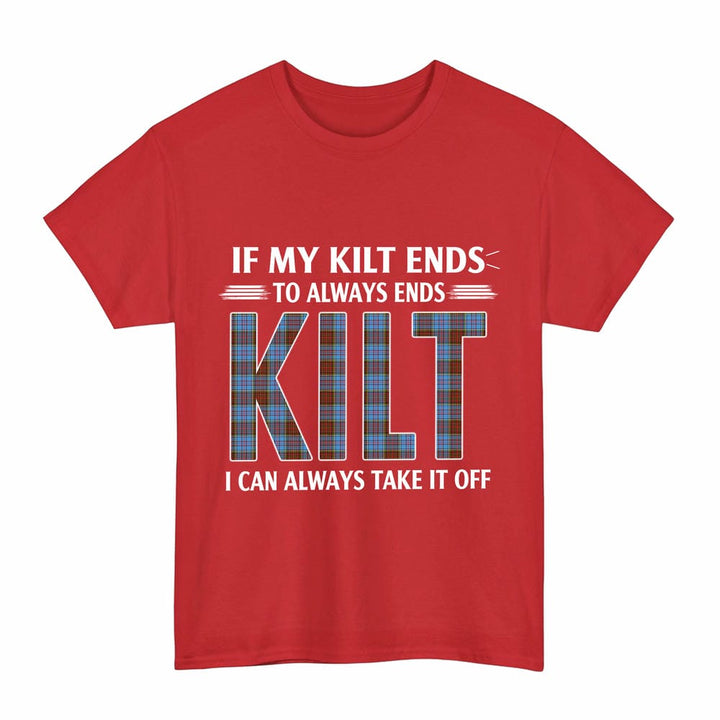 Scottish Anderson Modern Clan Tartan Kilt Pride T-Shirt Tartan Plaid Red Color