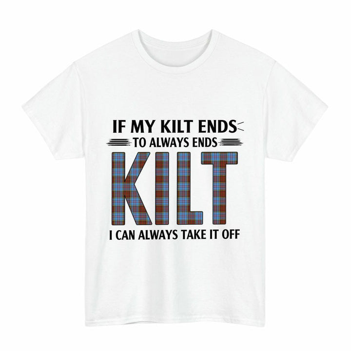 Scottish Anderson Modern Clan Tartan Kilt Pride T-Shirt Tartan Plaid White Color