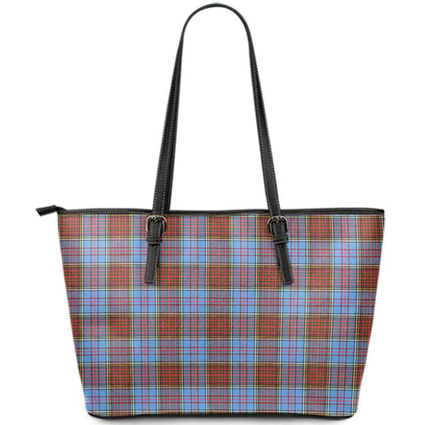 Scottish Anderson Modern Clan Tartan Leather Tote Tartan Plaid