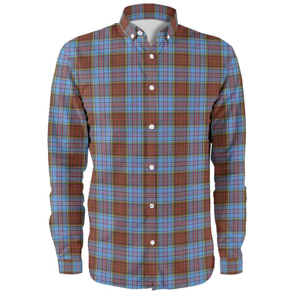 Scottish Anderson Modern Clan Tartan Long Sleeve Shirt Front Side Tartan Plaid