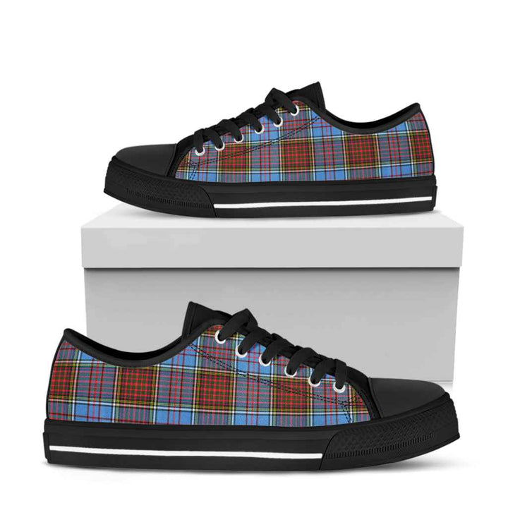 Scottish Anderson Modern Clan Tartan Low Top Shoes Black Sole Tartan Plaid