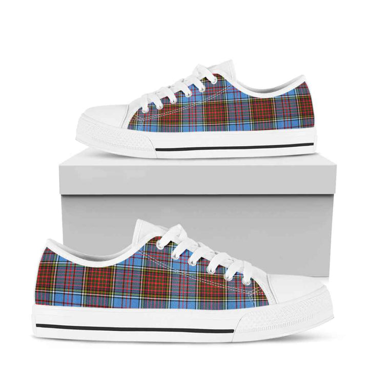 Scottish Anderson Modern Clan Tartan Low Top Shoes White Sole Tartan Plaid