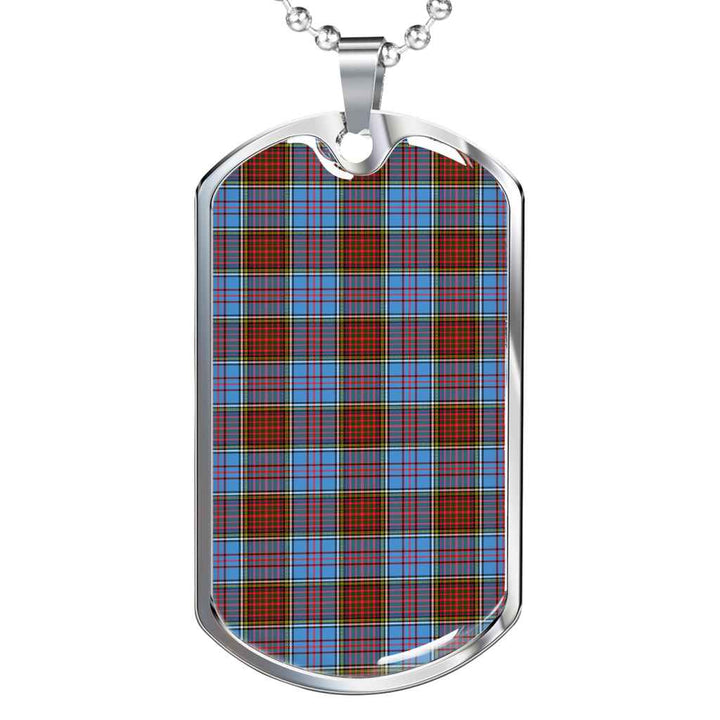 Scottish Anderson Modern Clan Tartan Military Dog Tag Necklace Tartan Plaid