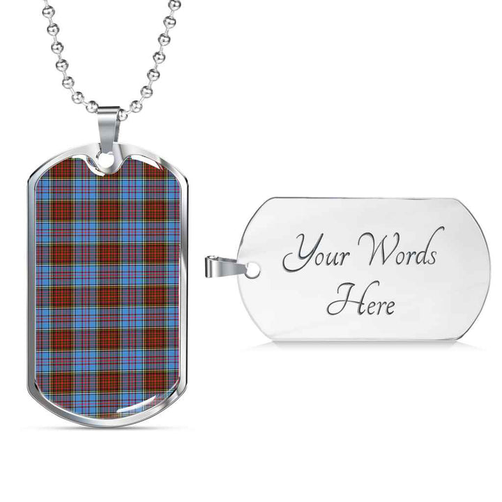 Scottish Anderson Modern Clan Tartan Military Dog Tag Necklace Tartan Plaid 3