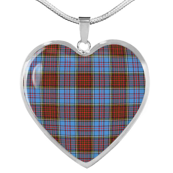 Scottish Anderson Modern Clan Tartan Necklace Heart Tartan Plaid 1