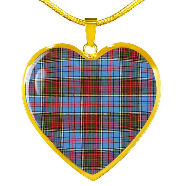 Scottish Anderson Modern Clan Tartan Necklace Heart Tartan Plaid 2