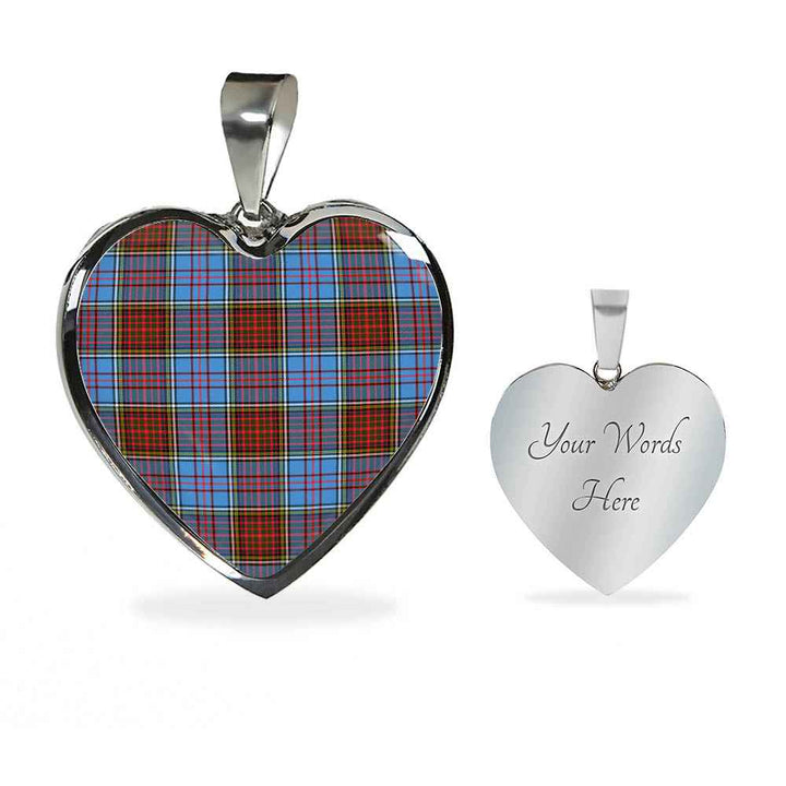 Scottish Anderson Modern Clan Tartan Necklace Heart Tartan Plaid 3