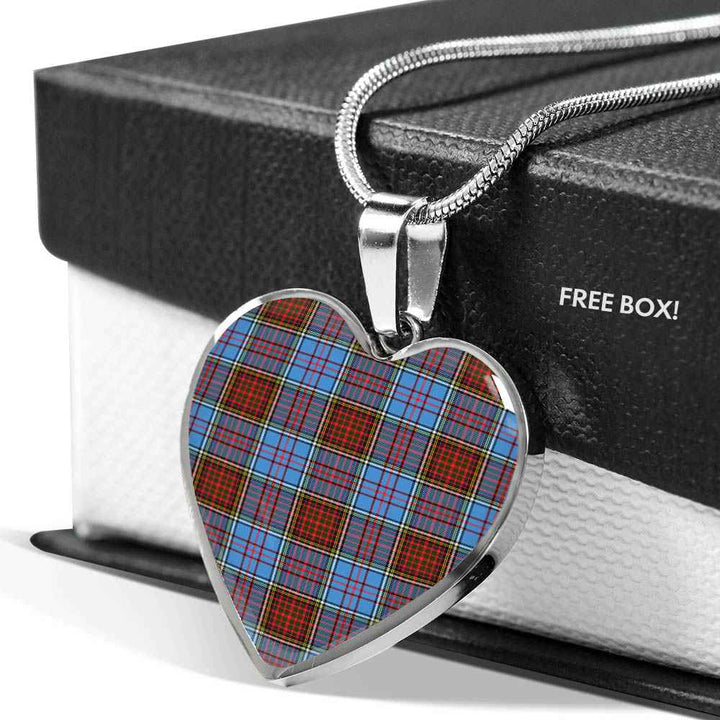 Scottish Anderson Modern Clan Tartan Necklace Heart Tartan Plaid 5