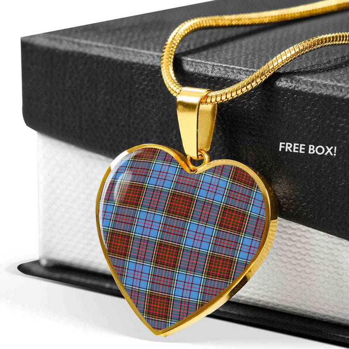 Scottish Anderson Modern Clan Tartan Necklace Heart Tartan Plaid 6