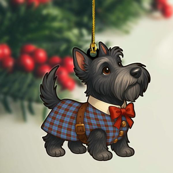 Scottish Anderson Modern Clan Tartan Ornament Scottie Dog Tartan Plaid