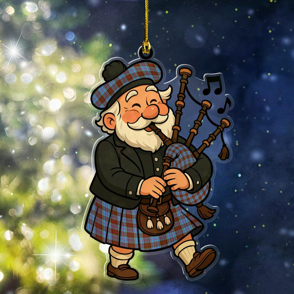 Scottish Anderson Modern Clan Tartan Ornament Scottish Santa In Kilt Tartan Plaid