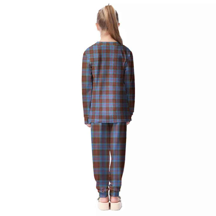 Scottish Anderson Modern Clan Tartan Pajama Set Kid Back Side Tartan Plaid