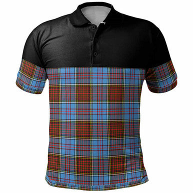 Scottish Anderson Modern Clan Tartan Polo Shirt - Horizontal Style Front Side Tartan Plaid