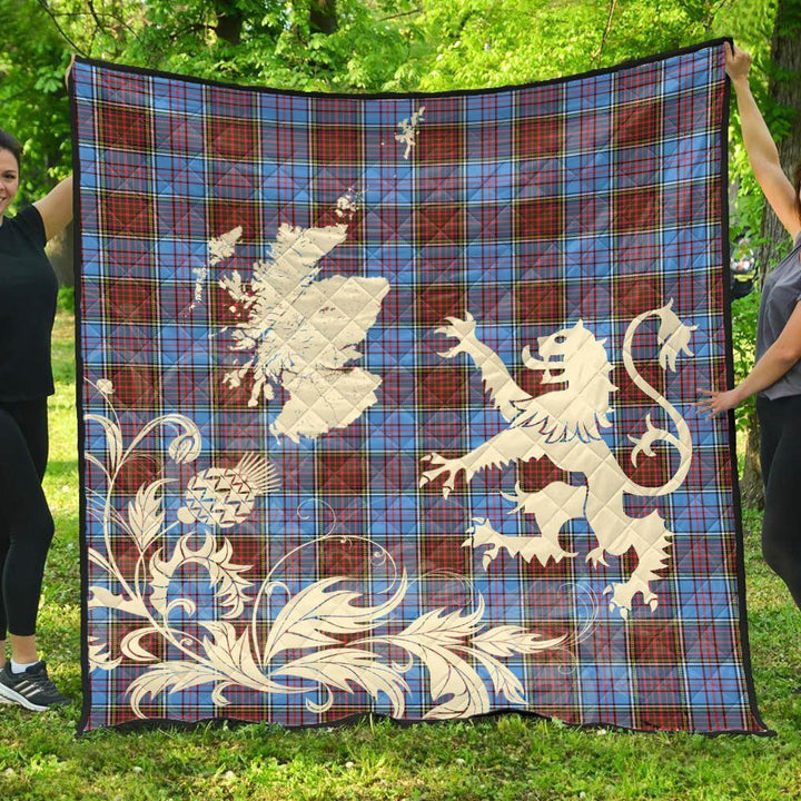 Scottish Anderson Modern Clan Tartan Quilt Rampant Lion with Thistle Tartan Plaid 1