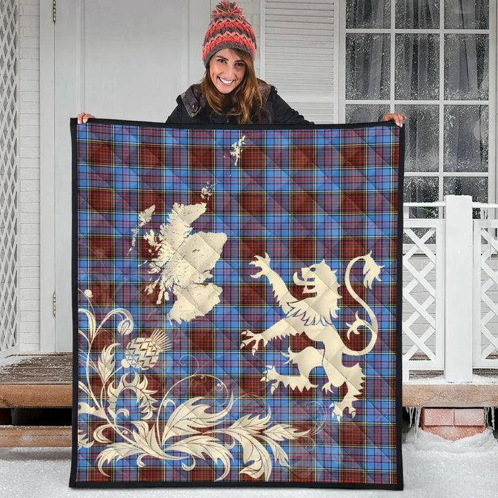 Scottish Anderson Modern Clan Tartan Quilt Rampant Lion with Thistle Tartan Plaid 3
