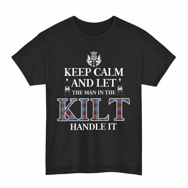 Scottish Anderson Modern Clan Tartan T-Shirt - Keep Calm Tartan Plaid Black Color