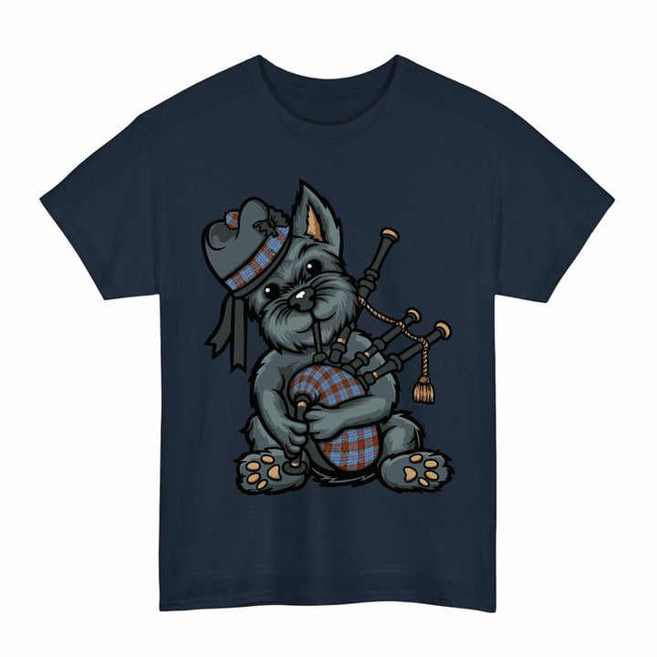 Scottish Anderson Modern Clan Tartan Terrier Bagpipes T-Shirt Tartan Plaid Navy Color