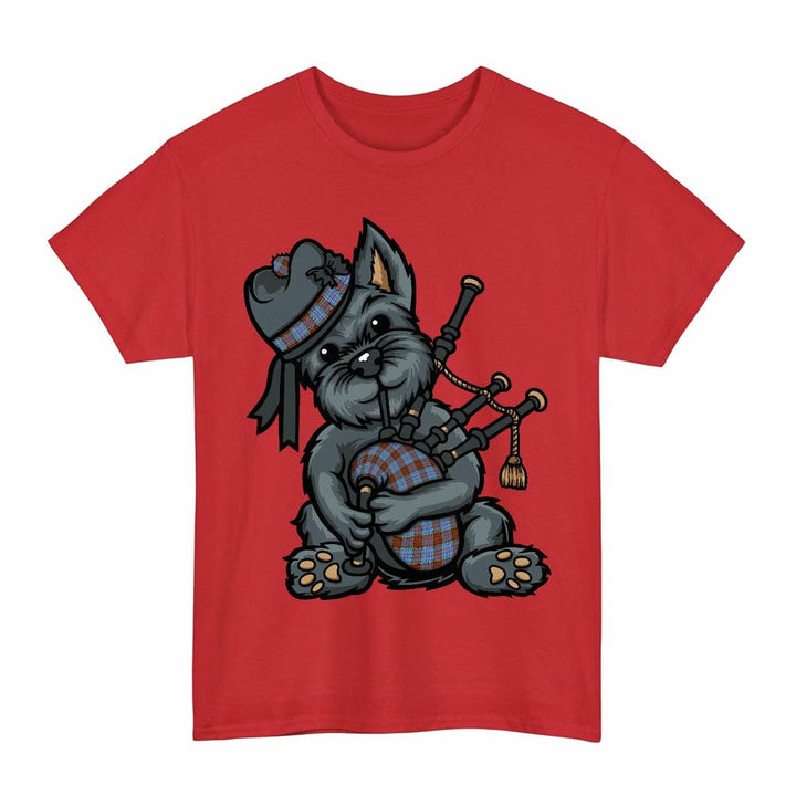 Scottish Anderson Modern Clan Tartan Terrier Bagpipes T-Shirt Tartan Plaid Red Color
