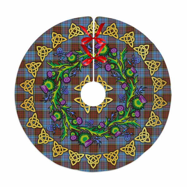 Scottish Anderson Modern Clan Tartan Thistle Celtic Knot Christmas Tree Skirt No Tassels Tartan Plaid 1