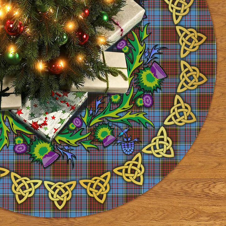 Scottish Anderson Modern Clan Tartan Thistle Celtic Knot Christmas Tree Skirt No Tassels Tartan Plaid 2