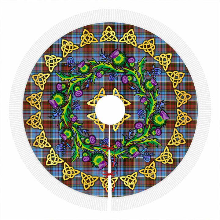 Scottish Anderson Modern Clan Tartan Thistle Celtic Knot Christmas Tree Skirt Tassels Tartan Plaid 1
