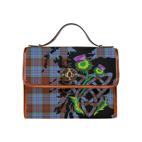 Scottish Anderson Modern Clan Tartan Waterproof Canvas Bag With Thistle Tartan Plaid 2