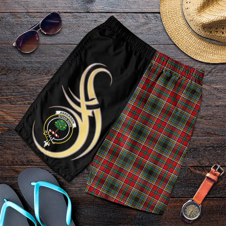 Scottish Anderson of Arbrake Clan Crest Tartan Believe in Me Men's Shorts