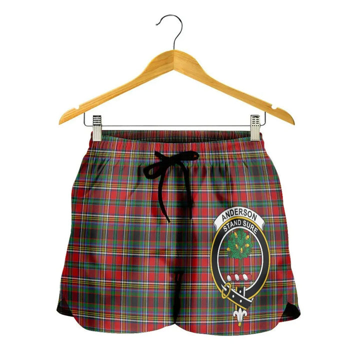 Scottish Anderson of Arbrake Clan Crest Tartan Women Shorts