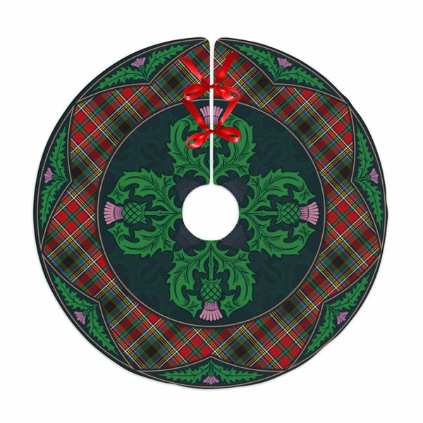 Scottish Anderson of Arbrake Clan Tartan Christmas Tree Skirt Old Scottish Thistle Flower No Tassels Tartan Plaid 1