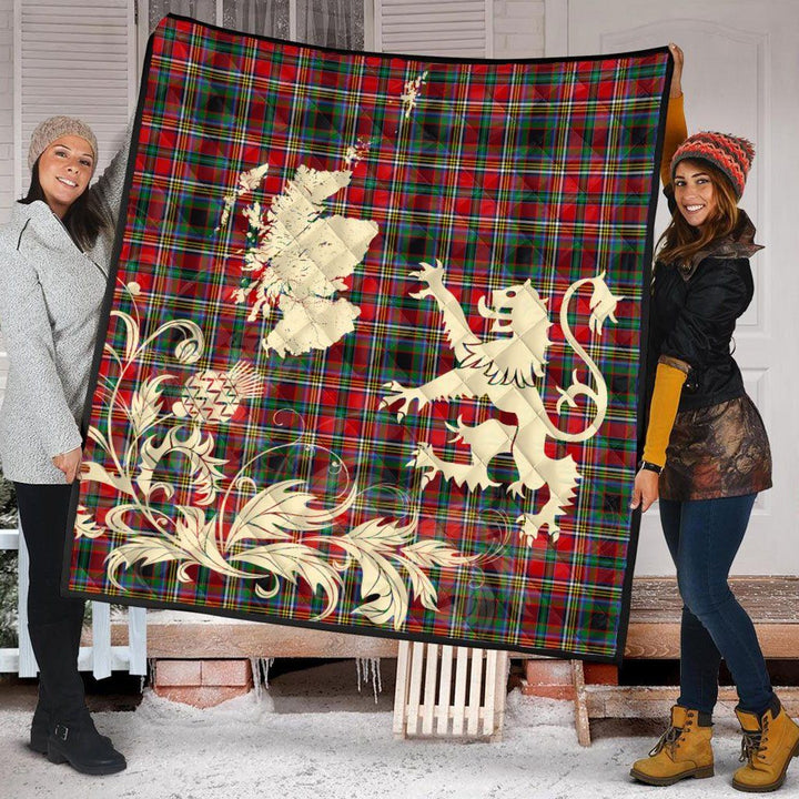 Scottish Anderson of Arbrake Clan Tartan Quilt Rampant Lion with Thistle Tartan Plaid 2