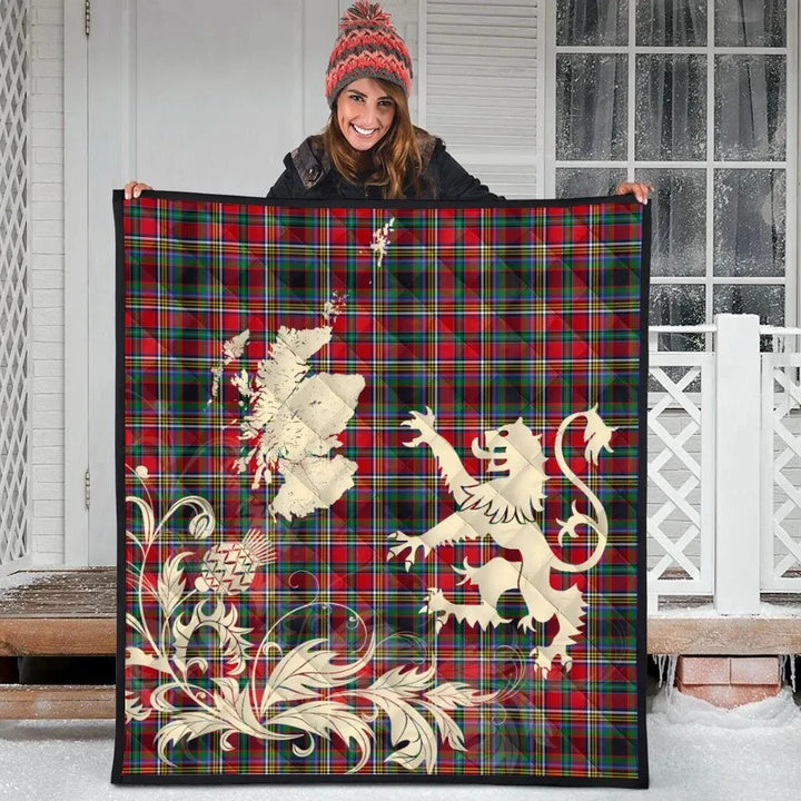 Scottish Anderson of Arbrake Clan Tartan Quilt Rampant Lion with Thistle Tartan Plaid 3